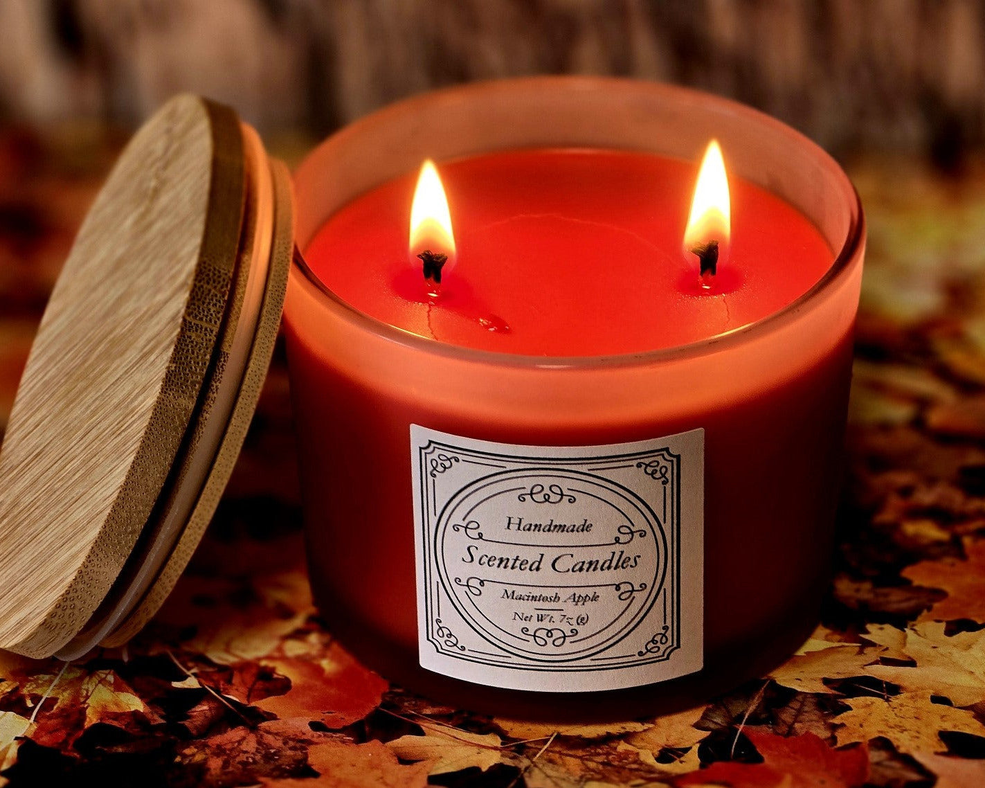 2 wick hand made scented soy wax candle